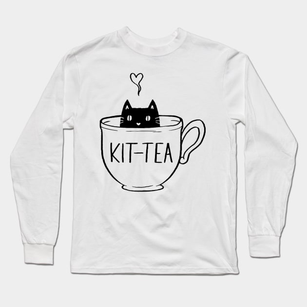 Kit Tea Cat Long Sleeve T-Shirt by EduardjoxgJoxgkozlov